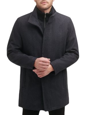 Mens Wool Melton Coat Charcoal