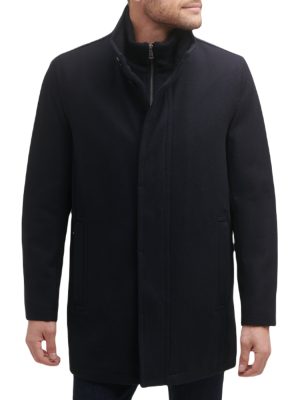 Mens Wool Melton Coat Navy