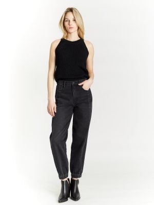 Knit Halter with Crew Neck