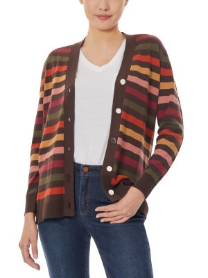 Jersey Stripe Long Varsity Cardigan