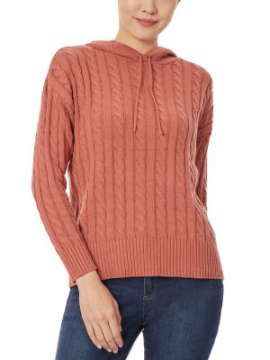 Pullover Cable Knit Hoodie