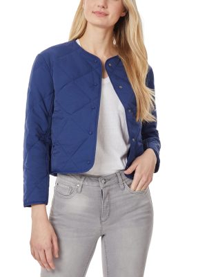 Quilted Collarless Jacket