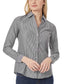 Y-Neck Black And White Button Down Blouse - Image 5