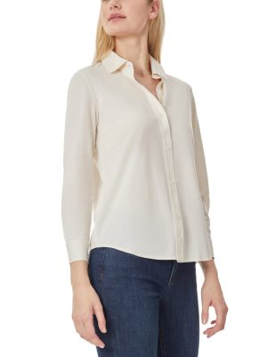 Knit Button Down Long Sleeve Blouse