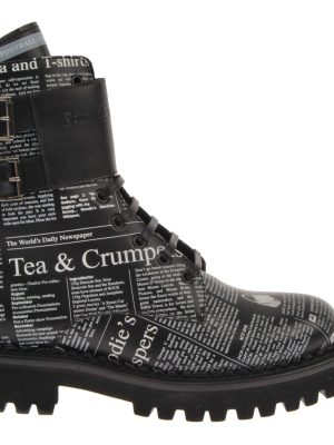 Newsprint Boot with Ankle Monk Straps