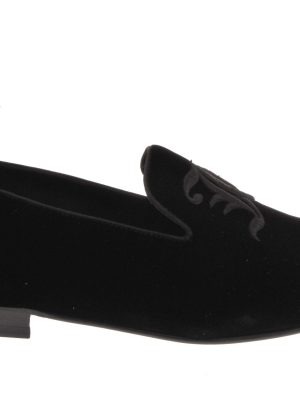 Embroidered Velvet Leather Loafer