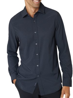 Long Sleeve Printed Perf Woven