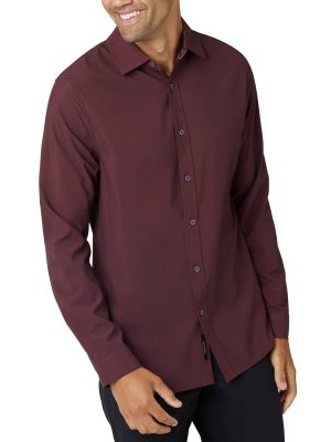 Long Sleeve Printed Perf Woven