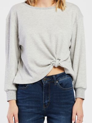 Benedict Long Sleeve Thermal Knit with Tie Detail