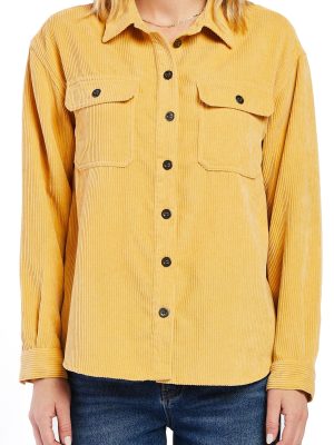 Carmele Long Sleeve Button Down Corduroy Jacket