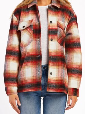Sheryl Long Sleeve Plaid Shirt Jacket Large Chest