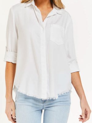 Riley Rolled Tab Sleeve Button Down Shirt Double Chest Pockets