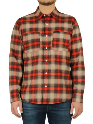 Long Sleeves Linear Ombre Flannel Shirt