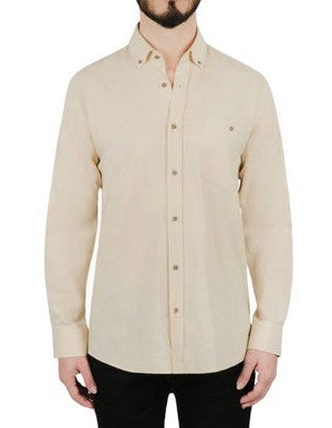 Solid Beige Dress Shirt