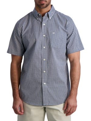 Chaps Men's Short Sleeve Recycled Poly Stretch Woven Shirt