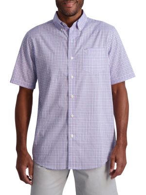 Chaps Men's Short Sleeve Recycled Poly Stretch Woven Shirt