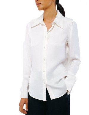 Jacque Collared Button Down Satin Top