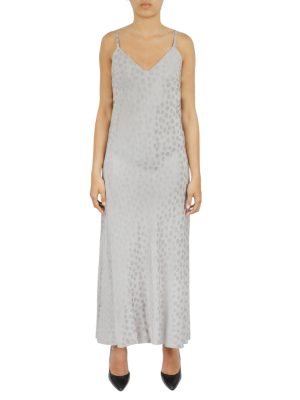 Tonal Patterned Charmeuse Dress