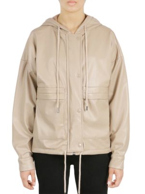 Vegan Leather Button Front Jacket