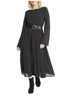 Belted Long Sleeve Dress