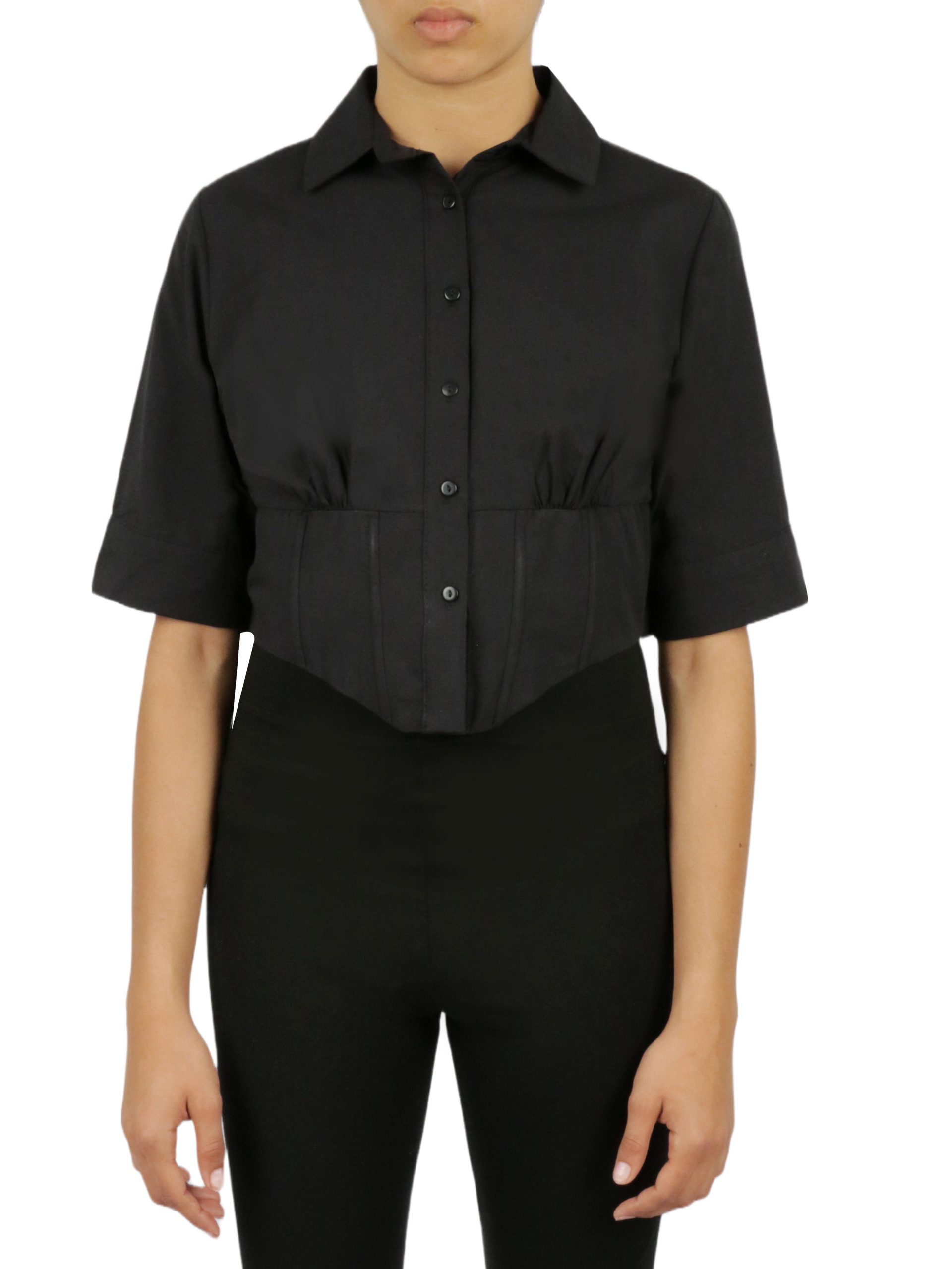 Cropped Corseted Shirt - Image 8
