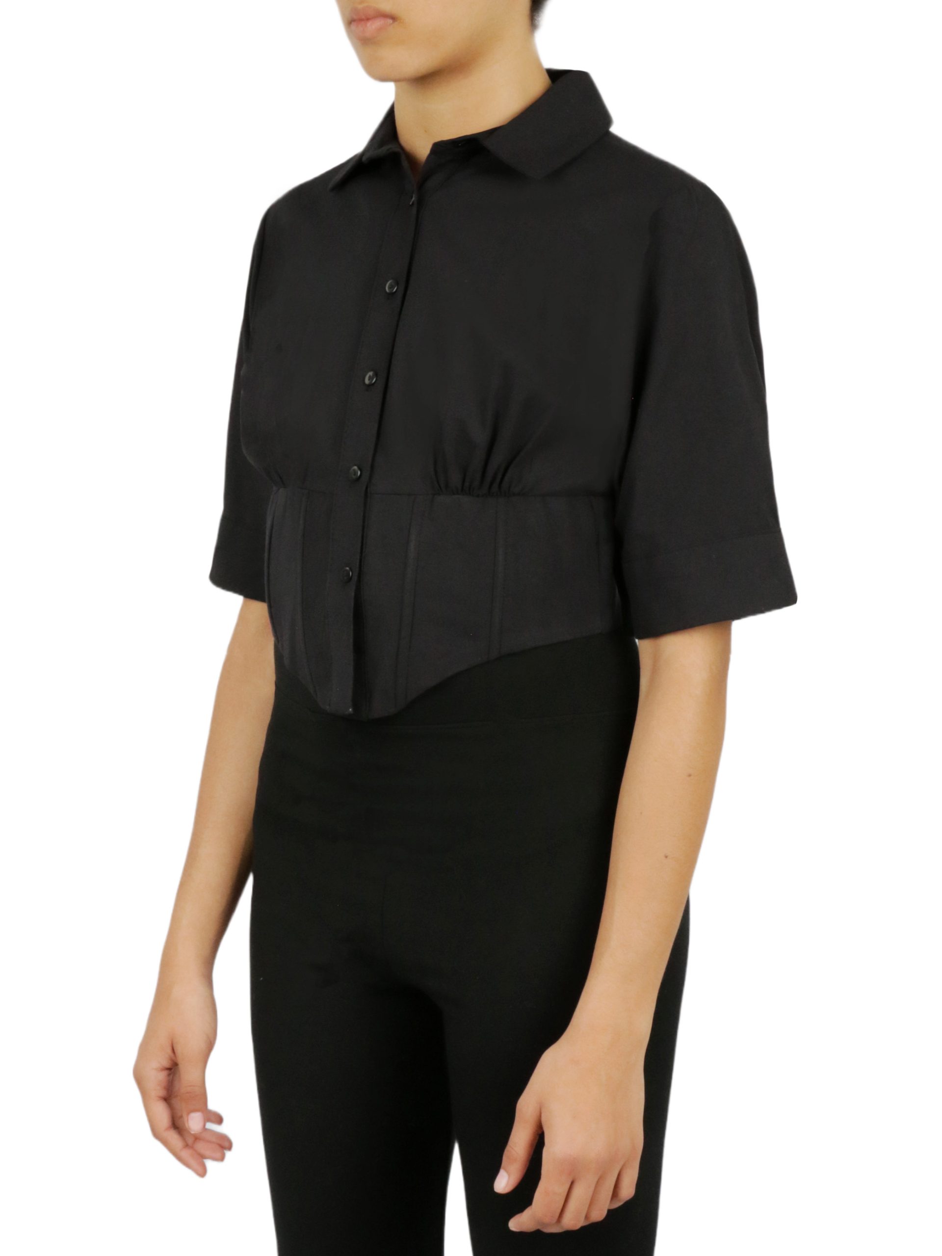 Cropped Corseted Shirt - Image 10