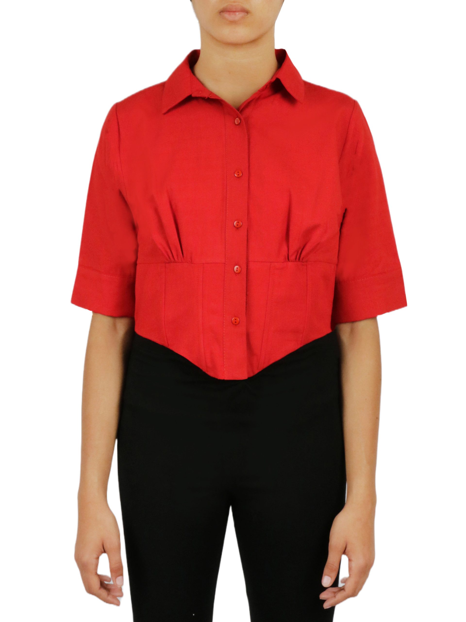 Cropped Corseted Shirt - Image 4