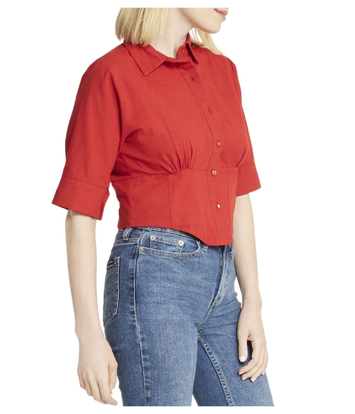 Cropped Corseted Shirt - Image 8