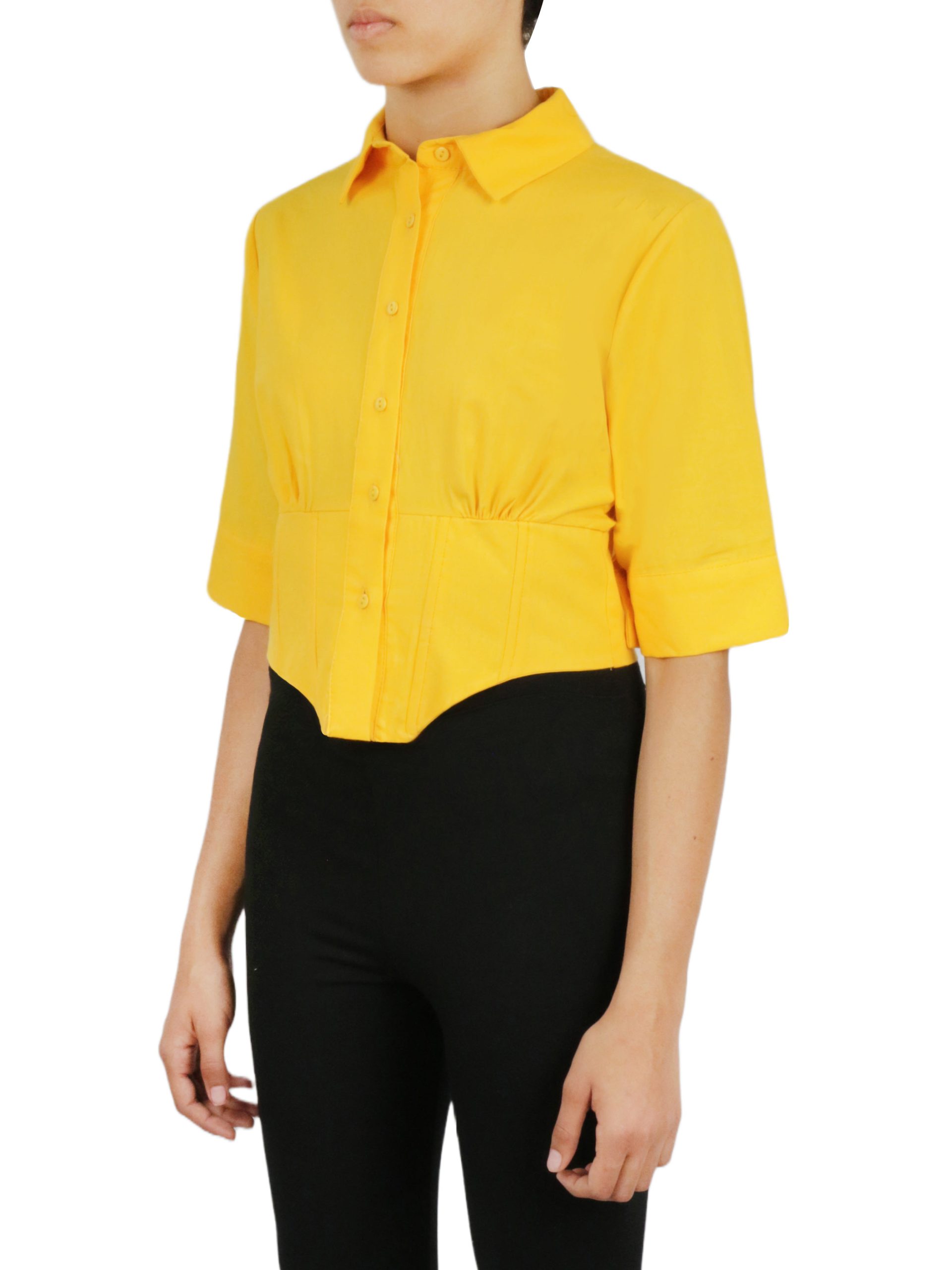 Cropped Corseted Shirt - Image 7