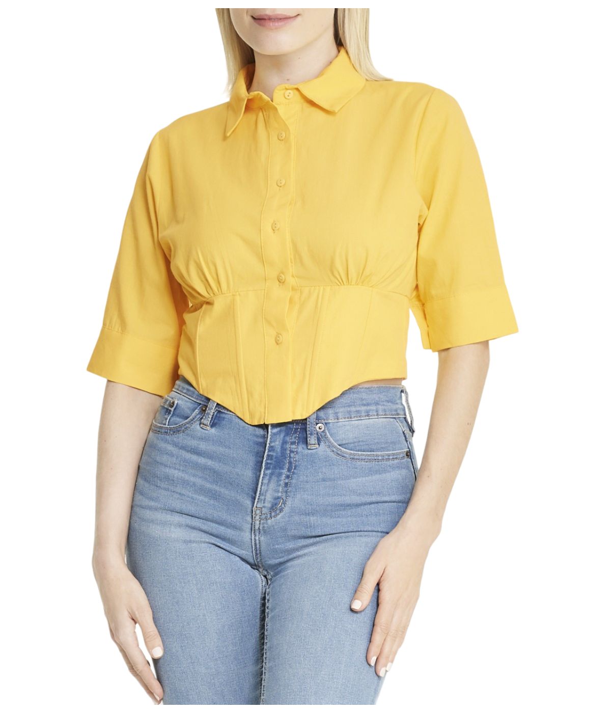 Cropped Corseted Shirt - Image 11