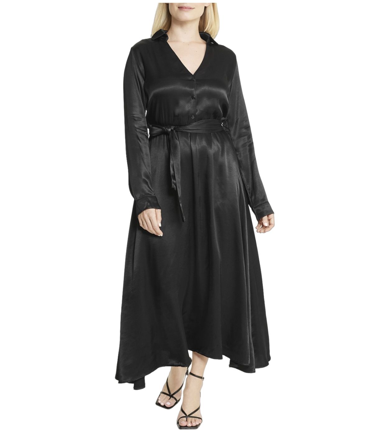 Satin Shirt Dress - Image 5