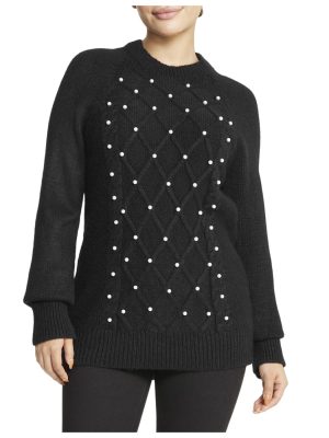 Embellished Cable Pullover