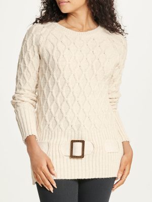 Diamond Belted Tunic Sweater