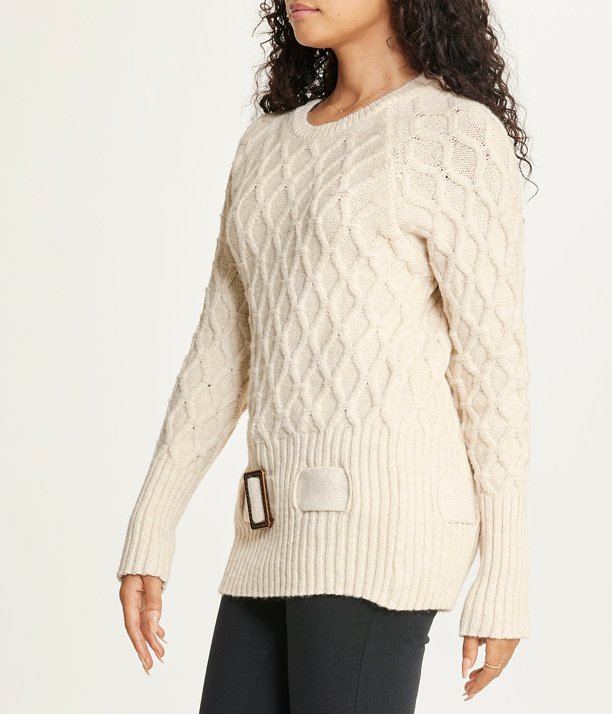 Diamond Belted Tunic Sweater - Image 4