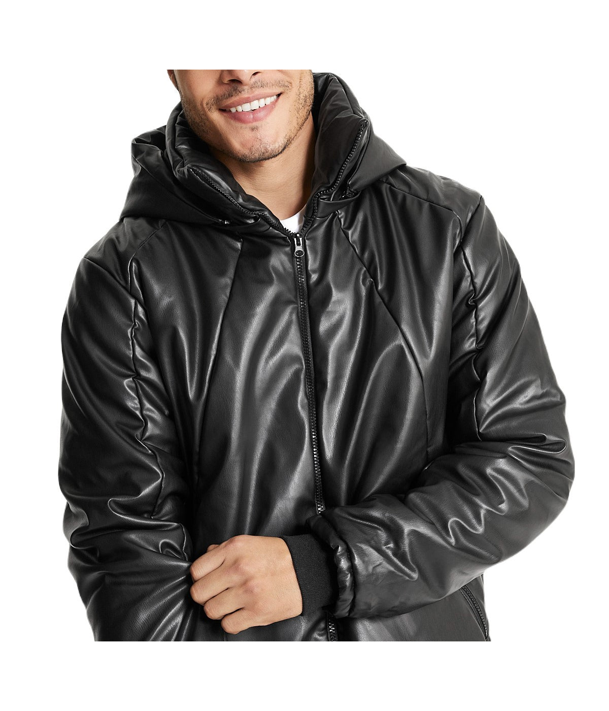 Long Vegan Leather Jacket - Image 4