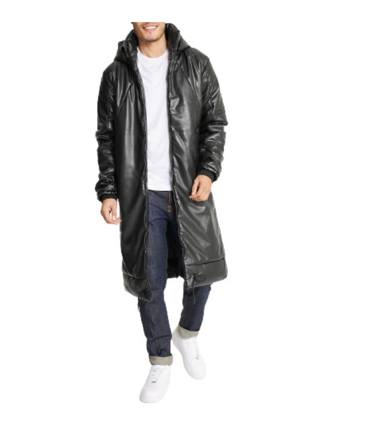 Long Vegan Leather Jacket - Image 5