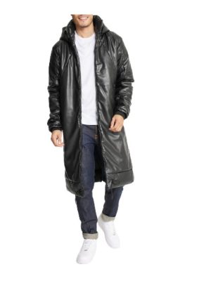 Long Vegan Leather Jacket