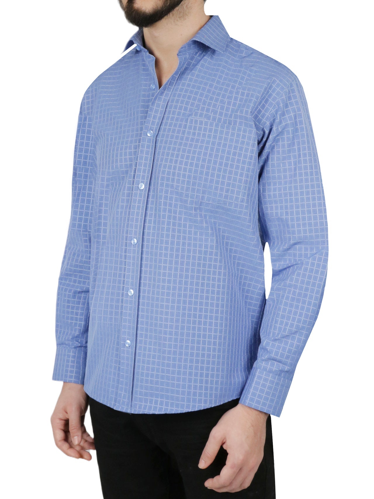 Solid Blue Dress Shirt - Image 4