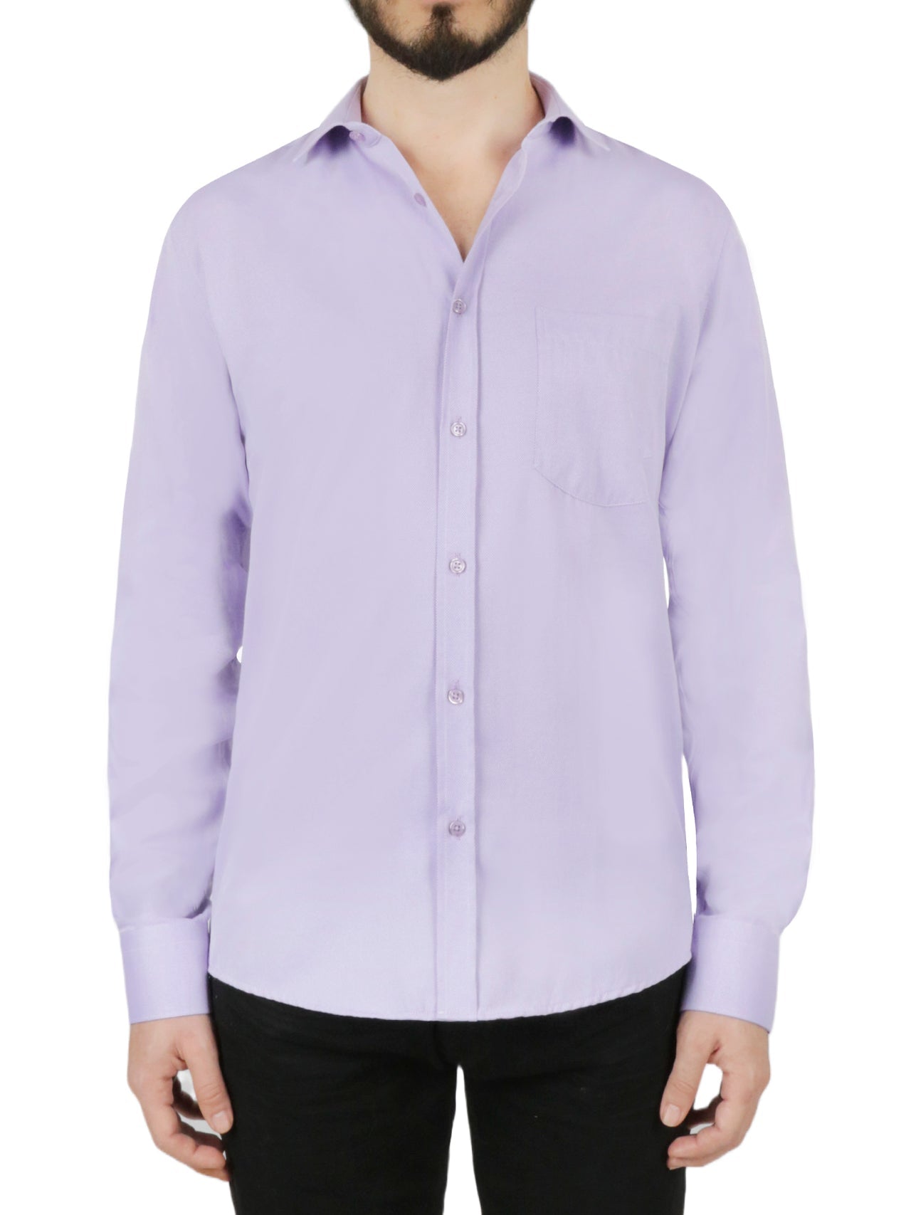 Solid Purple Dress Shirt - Image 3