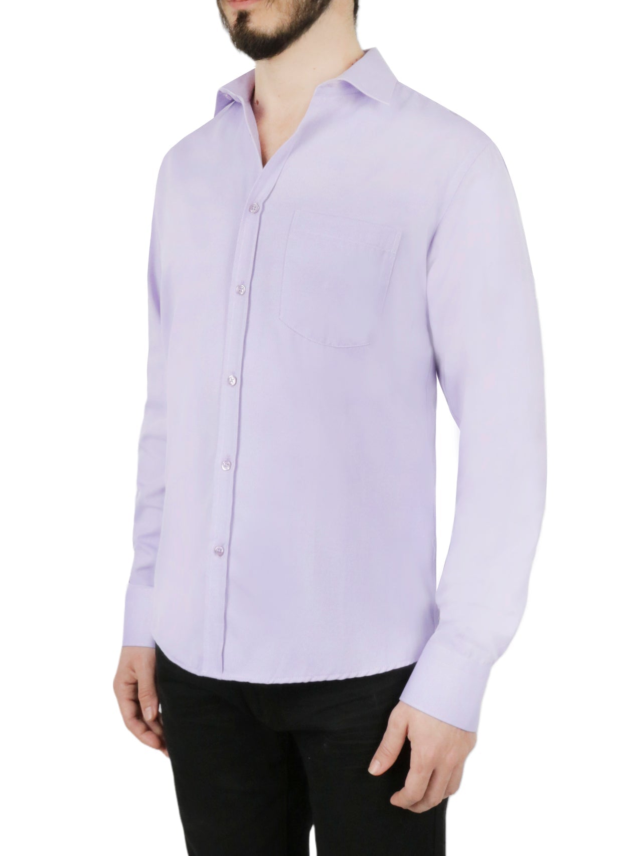 Solid Purple Dress Shirt - Image 2