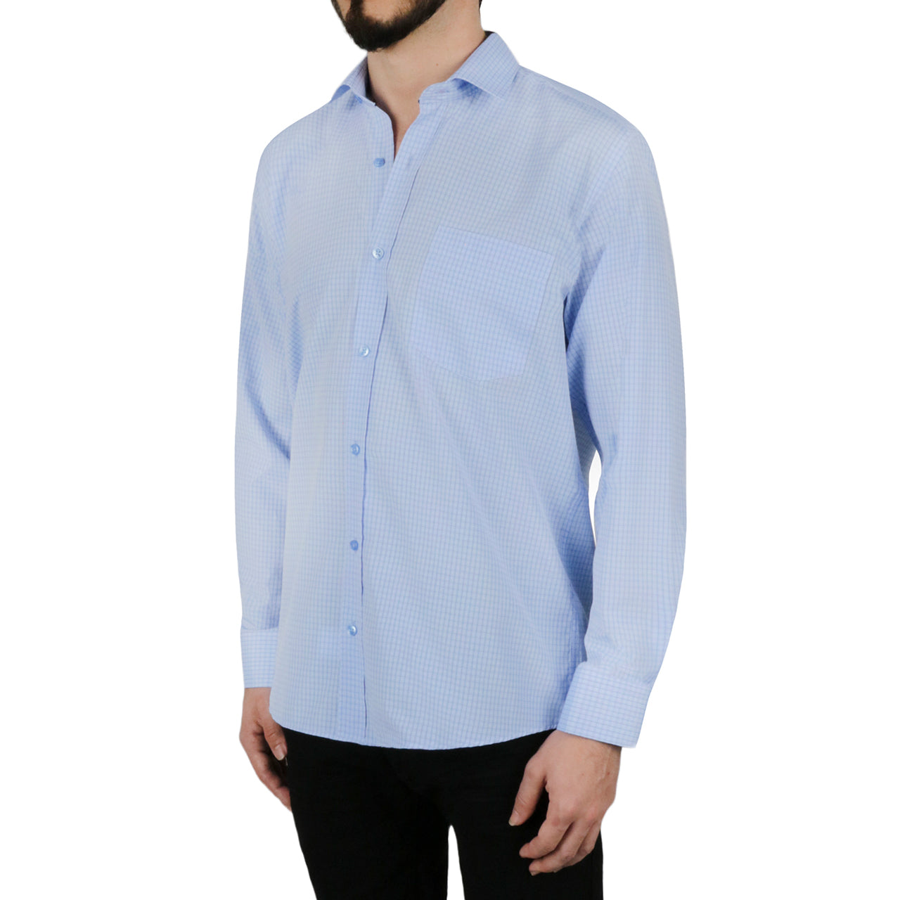 Solid Light Blue Dress Shirt - Image 4
