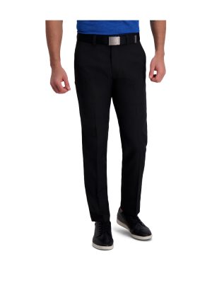 Haggar Men's Cool Right Performance Flex Pant-Straight Fit Black