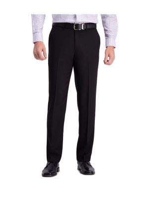 Haggar Men's Premium Comfort Dress Pant-Straight Fit Black