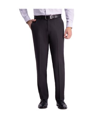 Haggar Men's Premium Comfort Dress Pant-Straight Fit Charcoal