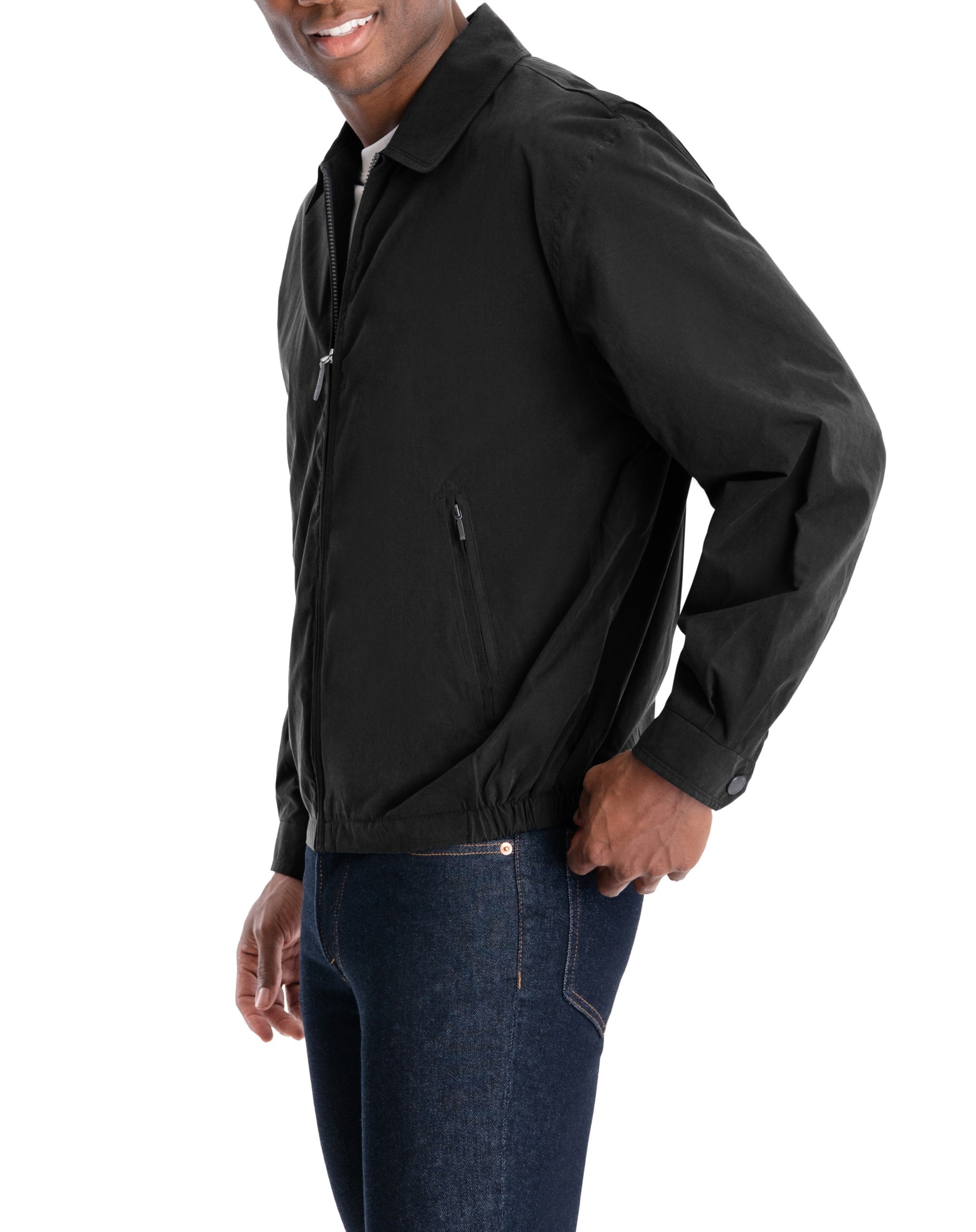 Light Weight Zip Front Golf Jacket Black - Image 2