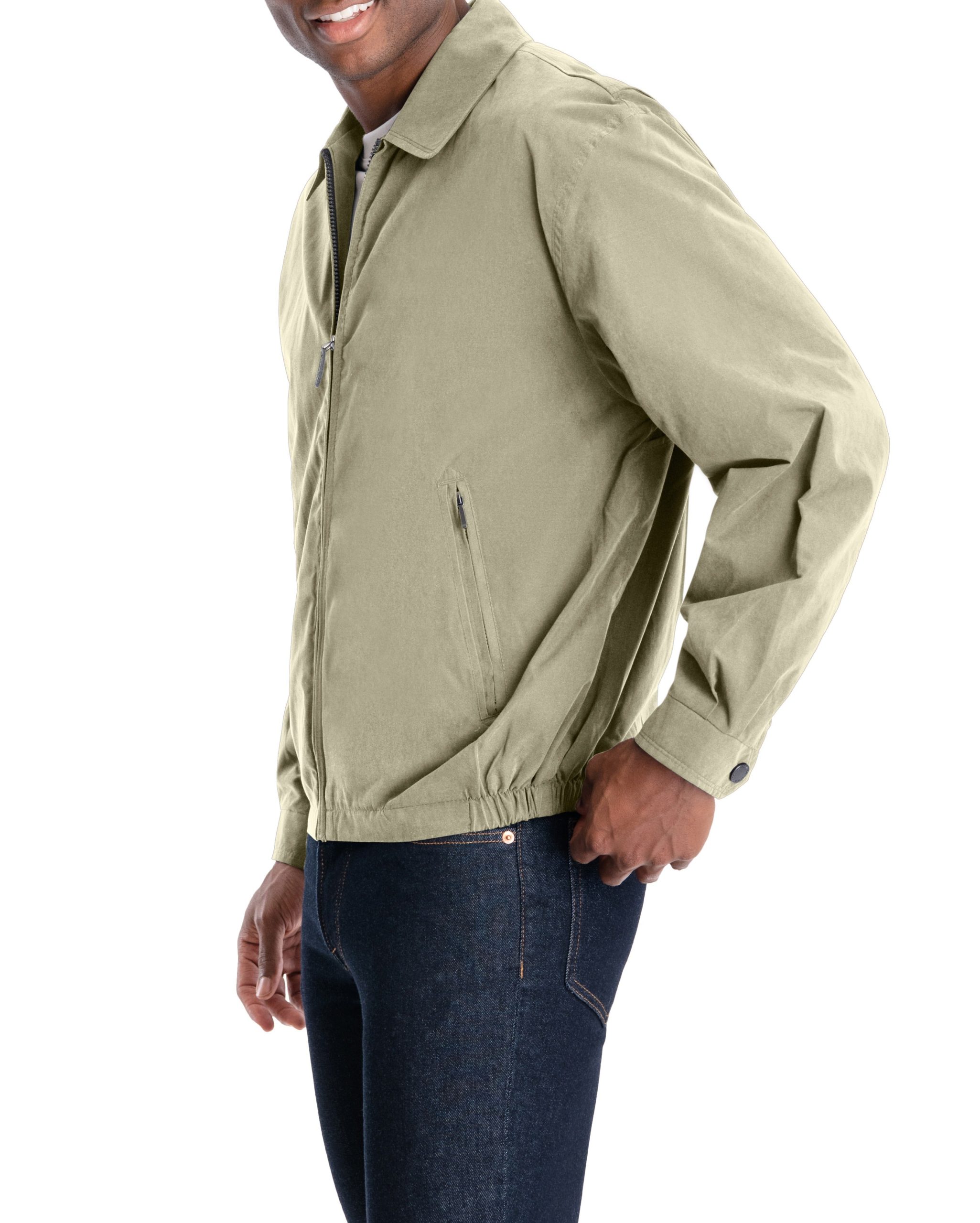 Light Weight Zip Front Golf Jacket Cement - Image 2