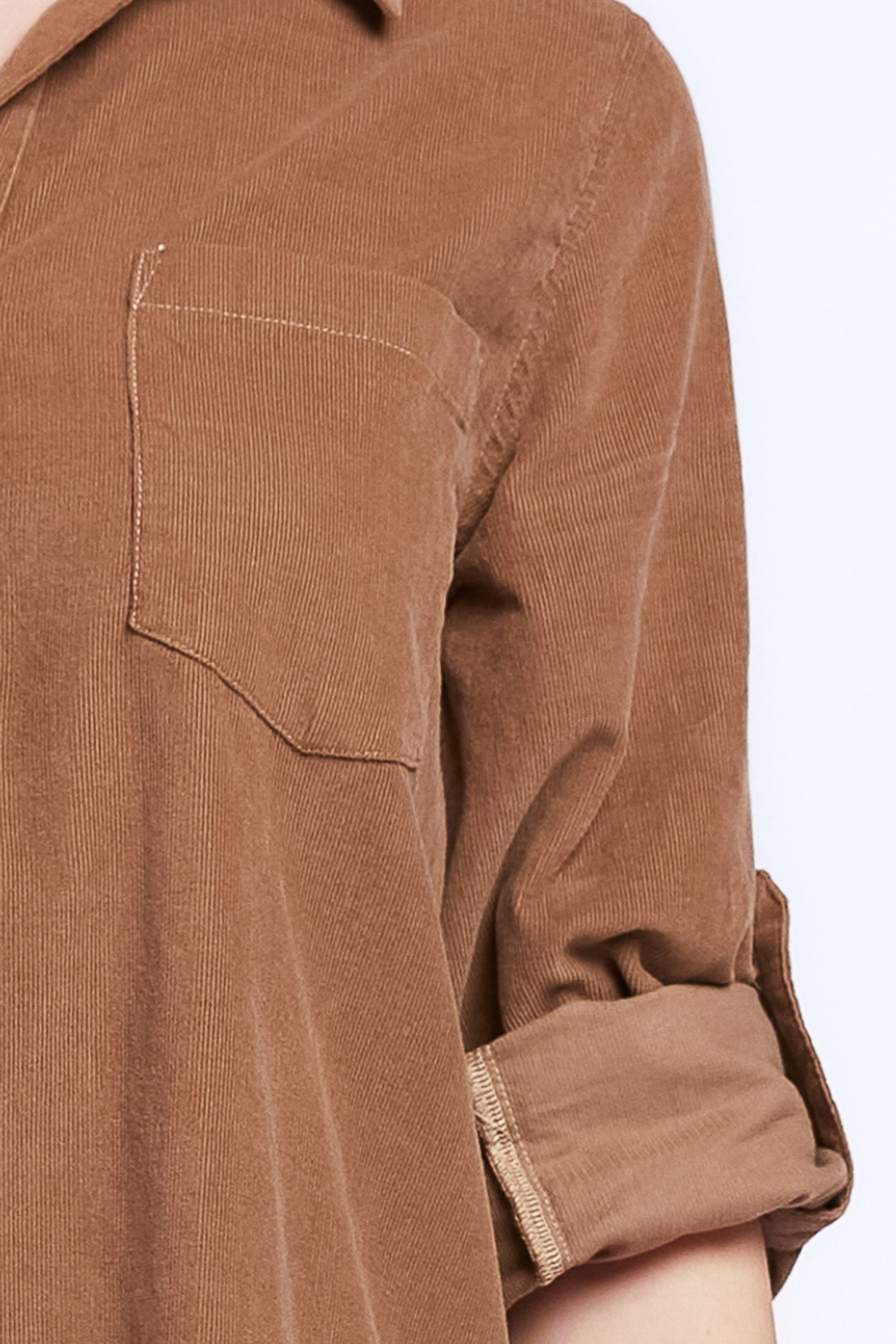 Lizbeth Rolled Tab Sleeve Pop Over Shift Dress Split Neck With 2 Button - Image 2