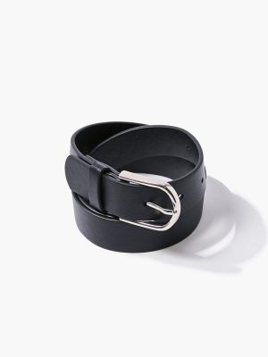 Faux Leather Buckle Belt