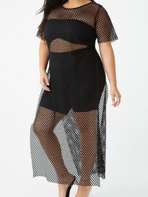Plus Size Mesh Maxi Dress