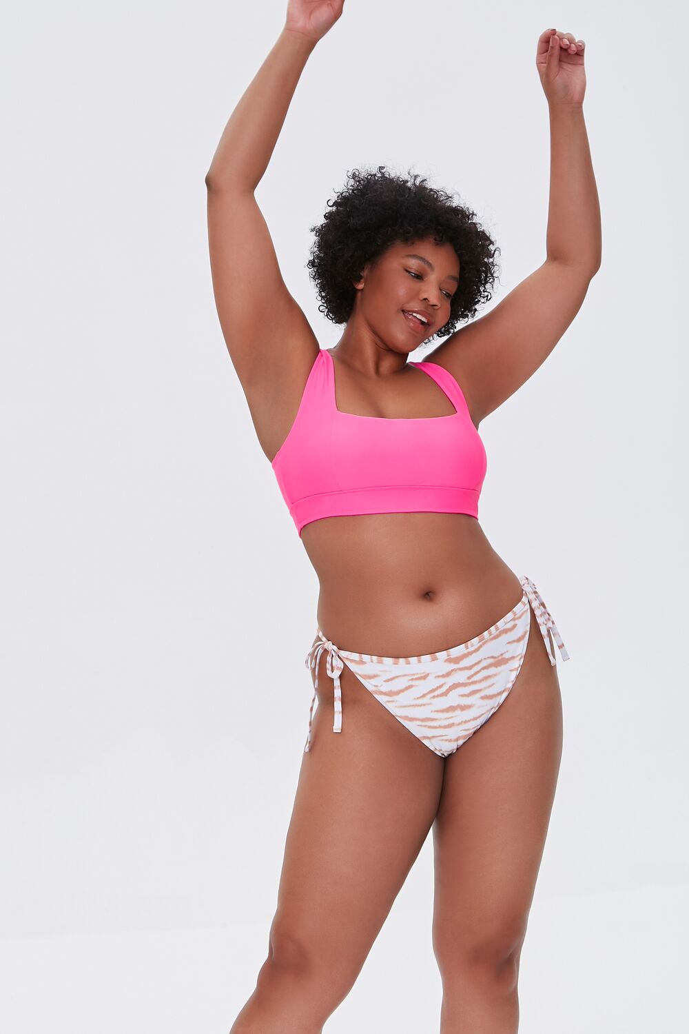 Plus Size Tiger Print String Bikini Bottoms - Image 5